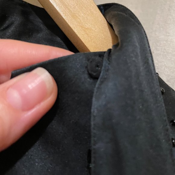 Evening 80s 💯silk blouse from Mercedes & Adrienne paisley beaded tie collar - Picture 12 of 14